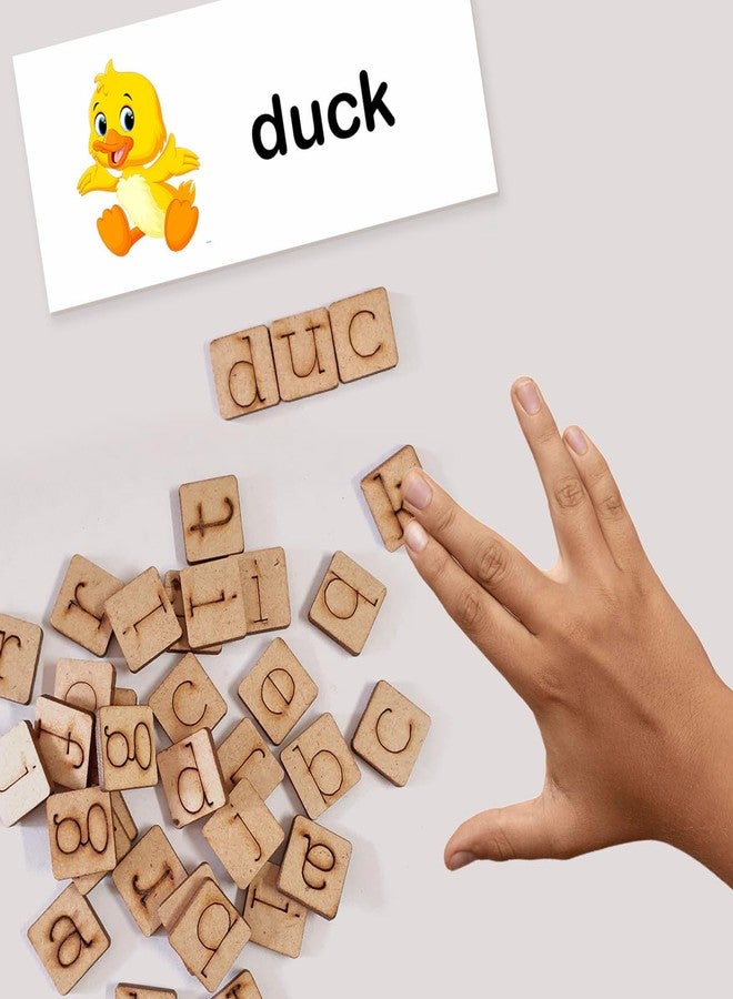 Tokyodo Montessori Wooden Alphabet Puzzle - 3 Sets of a-z Lowercase Letters Square 1.5cm Pieces | Hands-on Educational Toy for Toddlers & preschoolers - Image 5